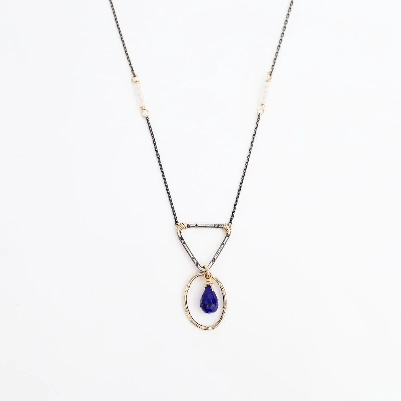 Two Tone Moonstone and Lapis Pendant