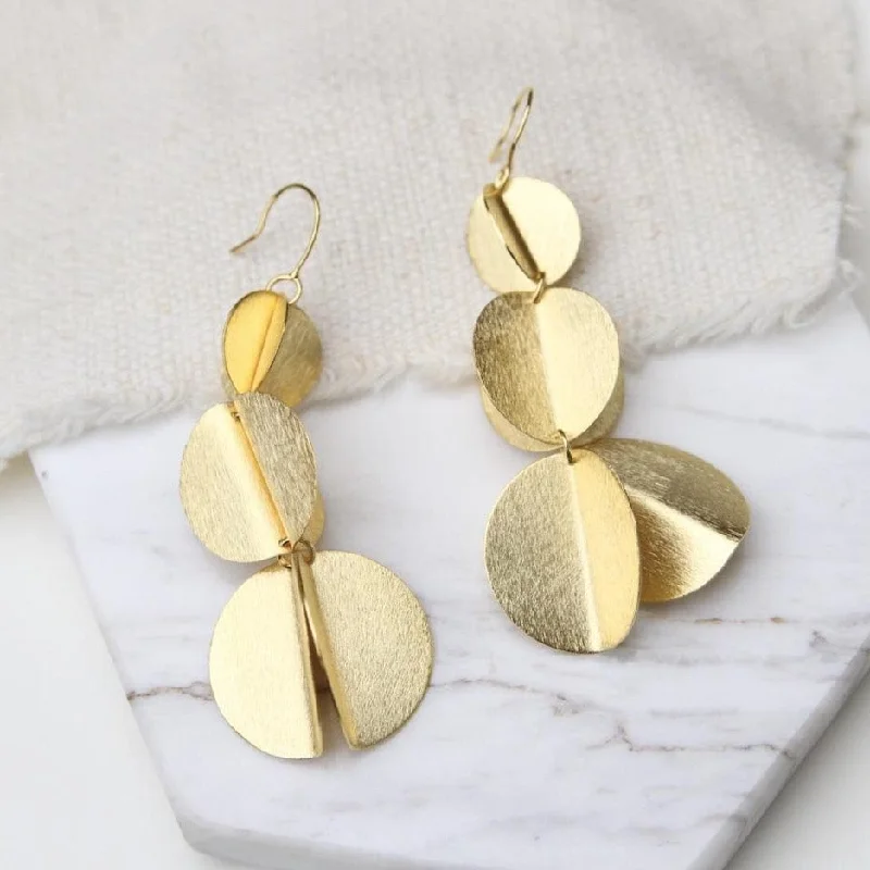 Angelina Earring 3-D Disc Drop Earrings