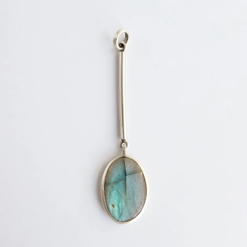 Large Bar & Organic Shaped Labradorite Charm