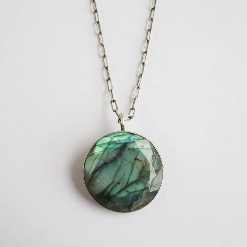 Large  Labradorite Pendant Necklace