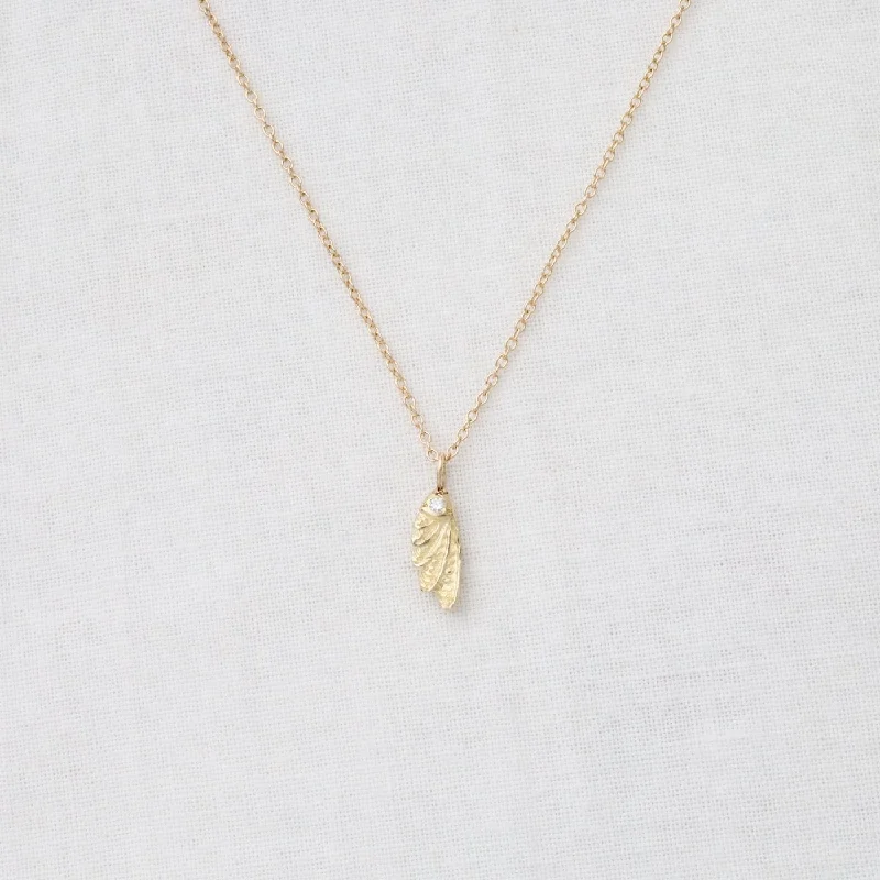 Small Angel Wing Diamond Necklace