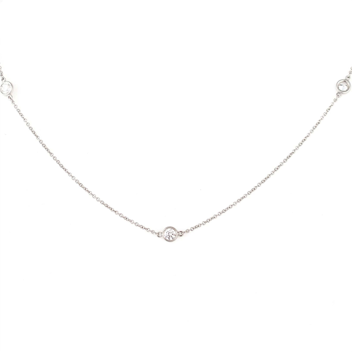 Tiffany & Co Platinum Elsa Peretti Diamond by the Yard Necklace (Estate - Retail When New $5800)